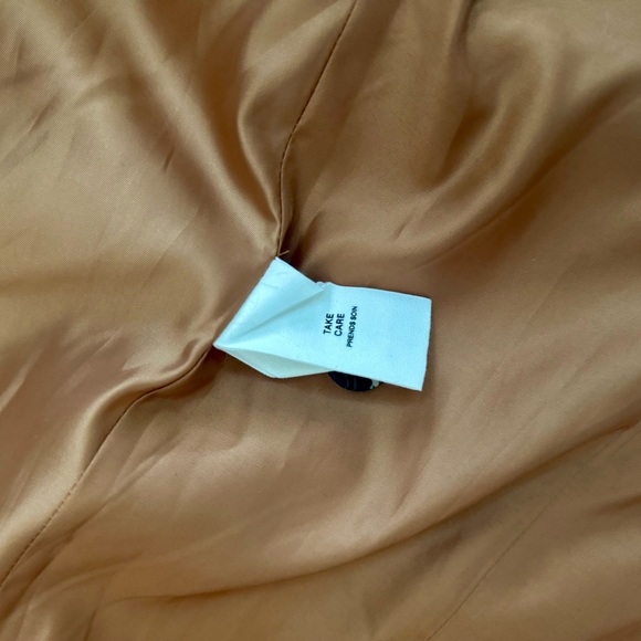 Avec Les Filles Luxe Camel Faux Fur Trim Belted Statement Coat Size S - Picture 8 of 9